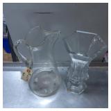 Gorham Glass Vessels Including Pitcher and Vase
