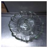 Clear Glass Cake Stand With Lid and Scalloped Rim