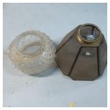 Two Glass Lamp Shades, Including Hobnail and Facet