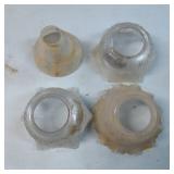 Four Frosted Glass Light Fixture Shades with Flare