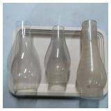 Three Glass Oil Lamp Chimneys