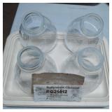 Four Etched Lead Crystal Glass Lamp Shades