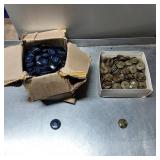 Plastic Buttons in Two Colors with Approximate Mea