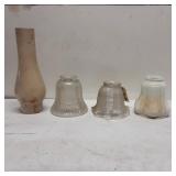 Four Glass Lamp Shades with Varied Designs
