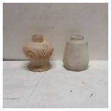 Two Vintage Ceramic and Glass Lamp Shades