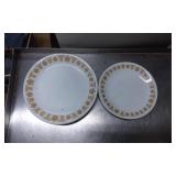 White Ceramic Plates with Gold Floral Border