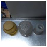 Three Frosted and Clear Glass Lamp Shades