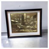Framed Lionel Barrymore Etching Reproduction ï¿½Seaw