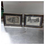 Framed Sturbridge Village Prints with Brass-Tone F