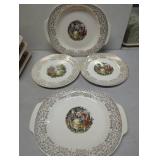 Sterling China Co. Plates and Platters with Gold T