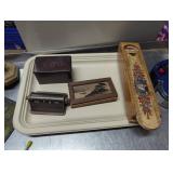 Wooden and Metal Desk Accessories Including Pencil