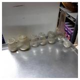 Seven Clear Glass Lamp Shades, Assorted Sizes and