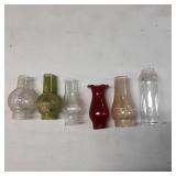Six Glass Lamp Shades in Mixed Colors and Designs