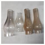 Four Clear Glass Lamp Shades in Various Sizes
