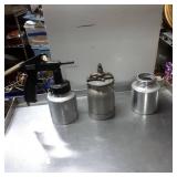 Three Metal Paint Spray Accessories, Including Gun
