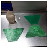 Green Glass Panels and Frosted Glass Light Diffuse