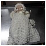 Porcelain Baby Doll with Crochet Gown and Bonnet