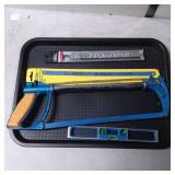 Hand Hacksaw with Blades and Level Assortment