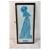 Framed Blue Rubbing by Margaret Walker from Isleha
