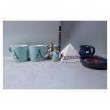 Decorative Items Including Ceramic Pyramid Box, Mu