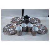 Fitz and Floyd ï¿½Fleurs Platinesï¿½ Ceramic Dinner Pl