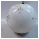 White Glass Light Fixture Globe with Fleur-de-Lis