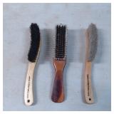 Three Wooden Shoe Brushes with Bristles
