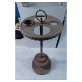 Metal Pedestal Ashtray Stand with Missing Parts