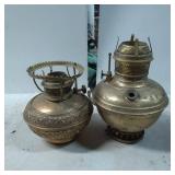 Brass Oil Lamp Bases with Ornamental Details