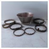 Vintage Metal Crown Borders and a Metal Bowl