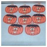 Eight Vintage-Style Die-Cut Pumpkin Decorations