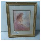 Framed Pastel Artwork Depicting Mother and Child
