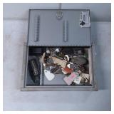 Metal Key Storage Box Containing Assorted Keys and