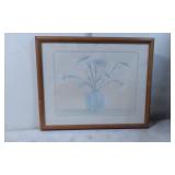 Framed Floral Print Signed by Artist
