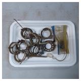 Metal Lamp Parts Including Rings, Sockets, and Wir