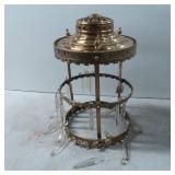 Brass Hanging Chandelier Frame with Crystal Prisms