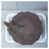 Cast Iron Decorative Circular Tray With Bird Accen