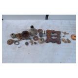 Vintage Lamp and Hardware Components in Mixed Meta