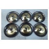 Six Brass-Tone Metal Lamp Base Parts