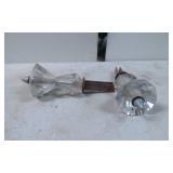 Clear Glass Lamp Finial Parts with Metal Sections