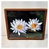 Framed Floral Artwork Featuring Water Lilies by M.
