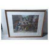 Framed Hand-Colored Engraving Titled ï¿½A Breach of