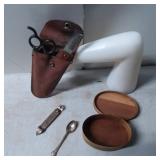 Miscellaneous Items Including Leather Pouch, Sciss