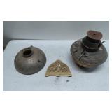 Disassembled Kerosene Lamp Parts with Embellished