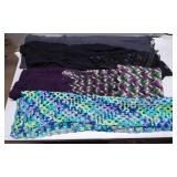 Four Knit and Woven Scarves with Various Patterns