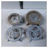 Four Metal Lamp Bases with Tripod Feet