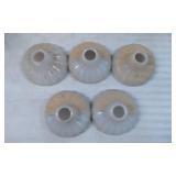 Five Ribbed Frosted Glass Light Shades
