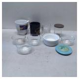Glass, Ceramic Mugs, and Bowls with Lid