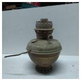 Converted Oil Lamp with Cut Wire and Brass Body