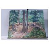 Landscape Oil Painting Depicting Forest Scene